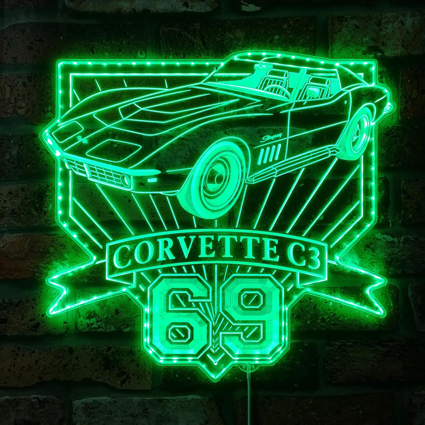 Illumi '69 Corvette RGB LED Sign