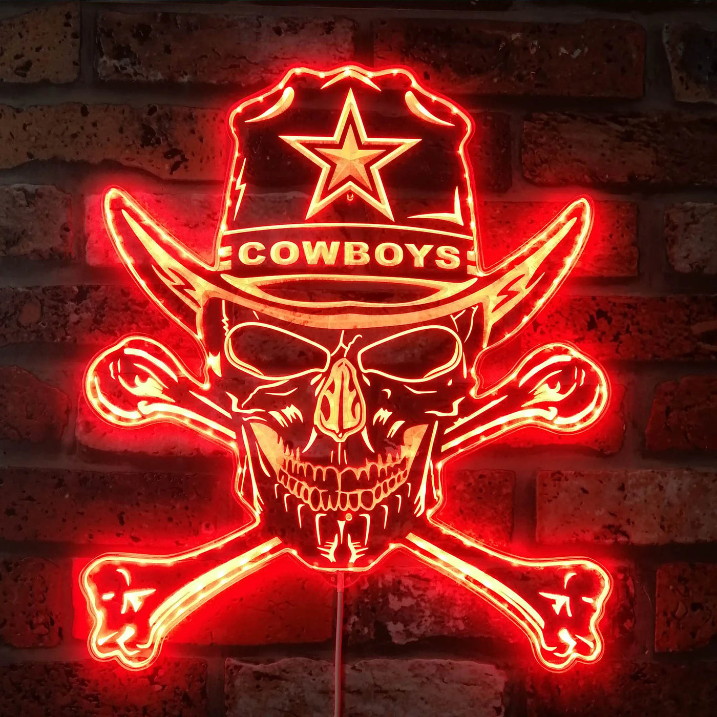 Dallas Cowboys Skully RGB LED Sign