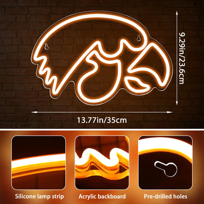 Illumi Iowa Hawkeyes Orange Neon LED Sign