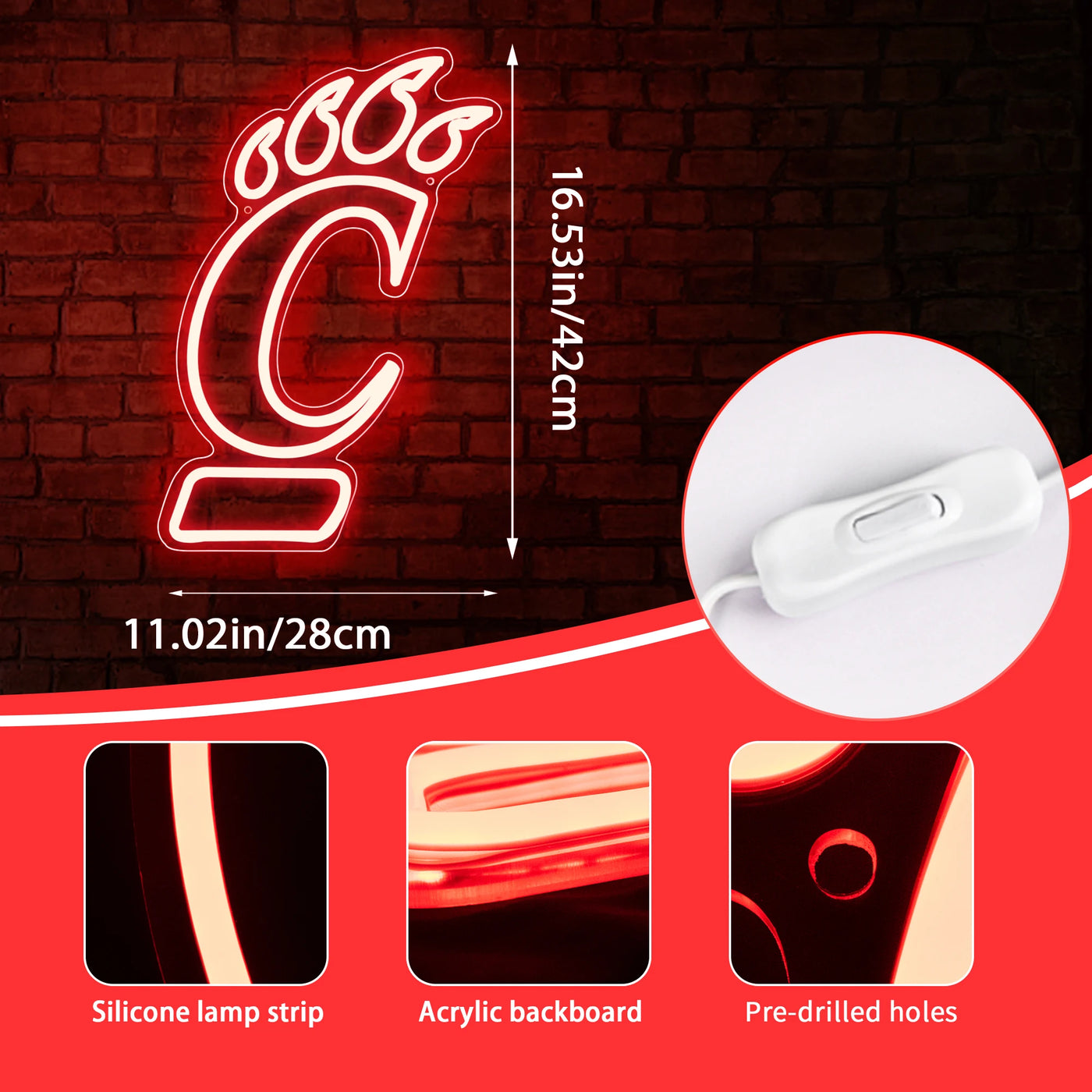 Illumi Cincinnati Bearcats LED Neon Sign