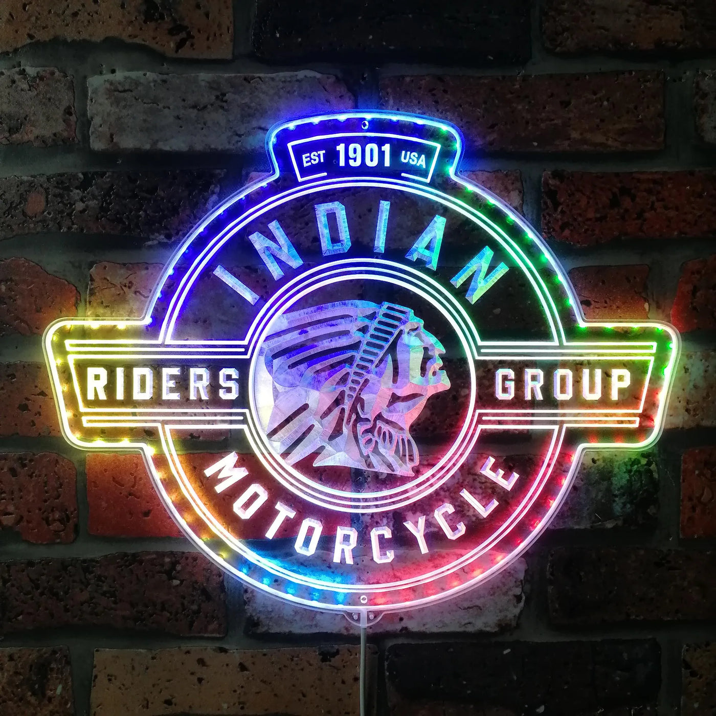 Illumi Indian Motorcycle Riders Group RGB LED Sign