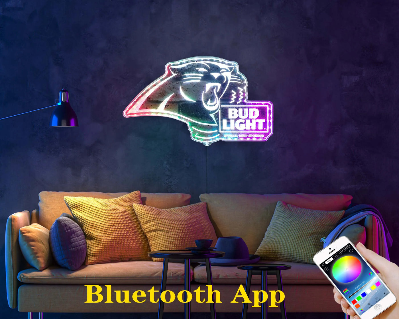 North Carolina Panthers Bud Light RGB LED Sign