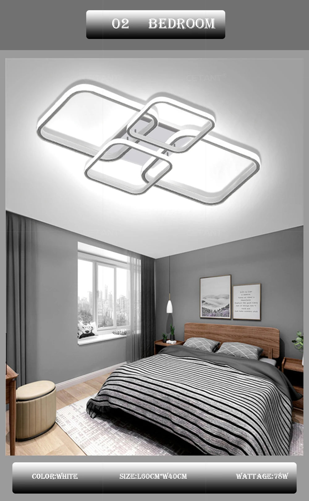 Illumi Modern 4-Ring LED Ceiling Light