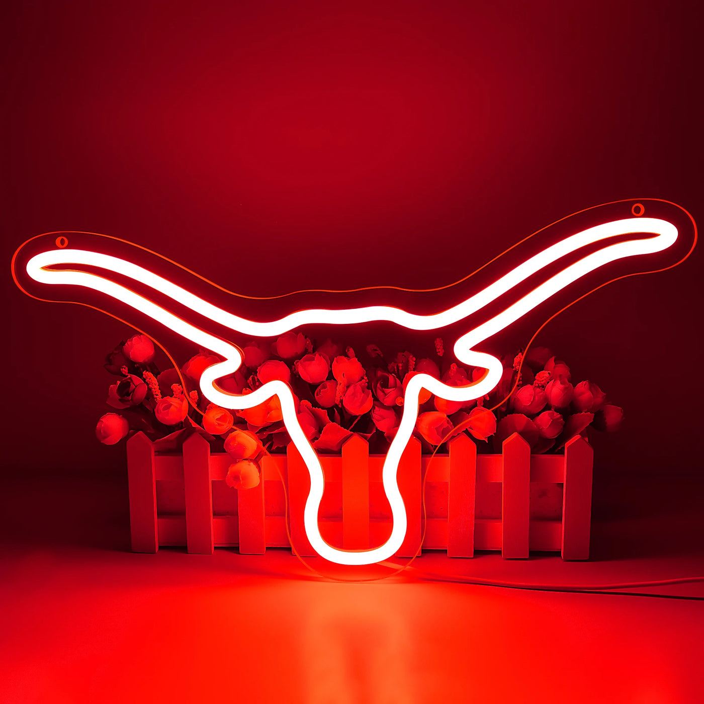 Illumi Hook Em Horns LED Neon Sign