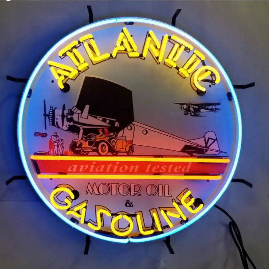 Illumi Atlantic Aviation Motor Oil Neon Sign