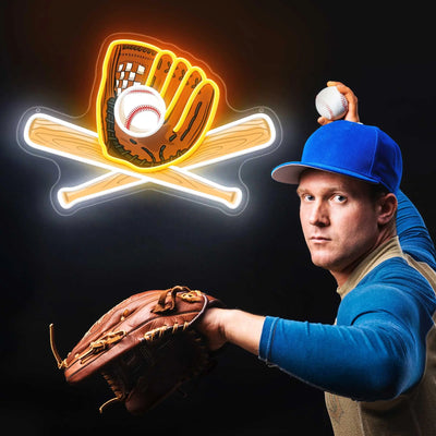 Illumi Baseball Glove & Bat LED Neon Sign