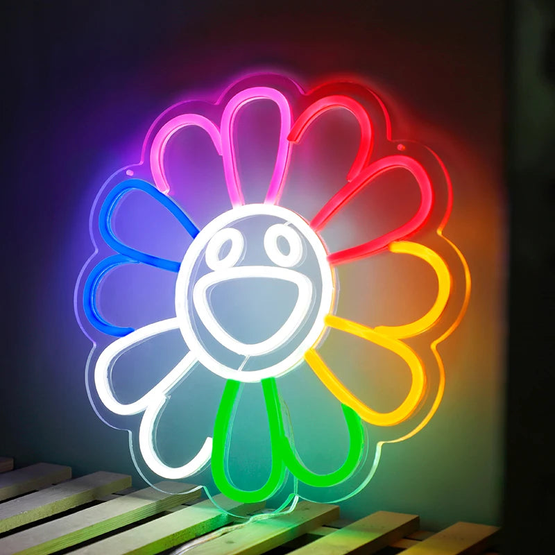 Illumi Rainbow Sunflower Neon LED Sign