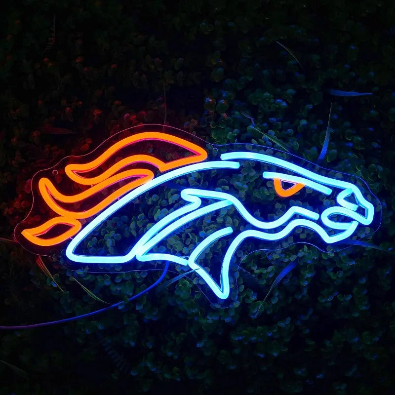 Illumi Denver Broncos Light Blue LED Neon Sign