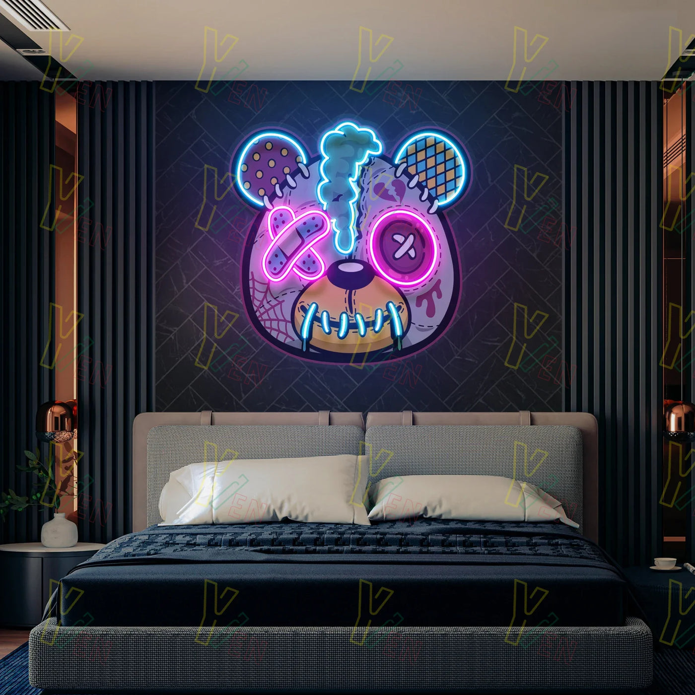 Illumi Damaged Teddy Bear Neon LED Sign