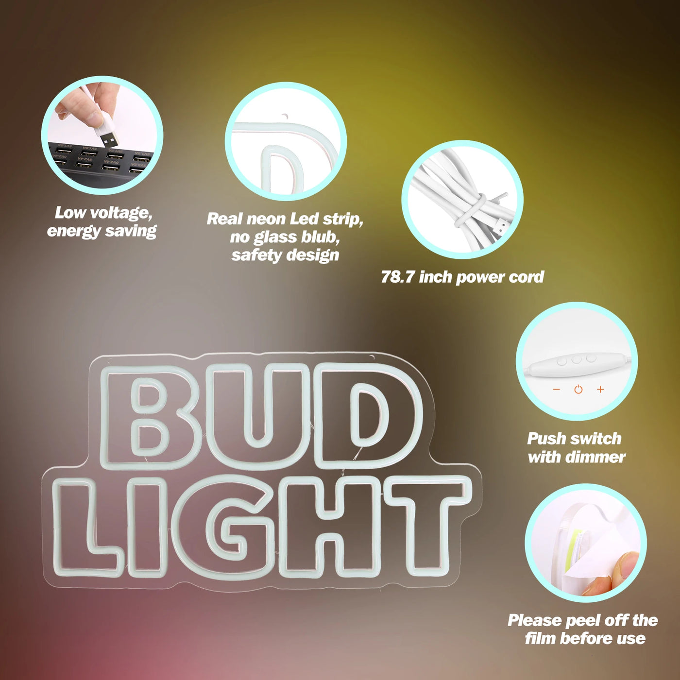 Illumi Bud Light Beer Neon LED Sign