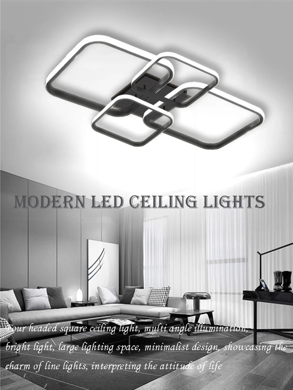 Illumi Modern 4-Ring LED Ceiling Light