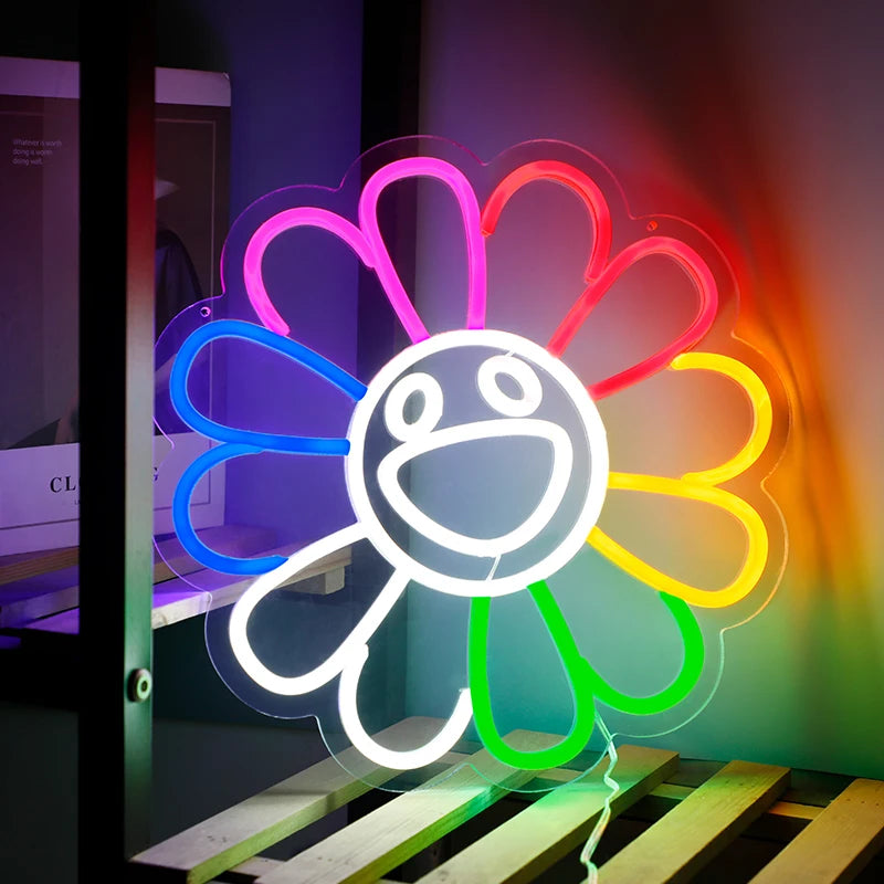 Illumi Rainbow Sunflower Neon LED Sign