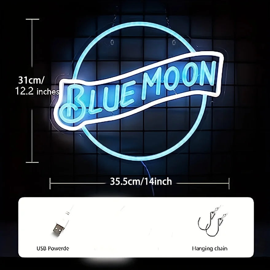 Illumi Blue Moon Neon LED Sign