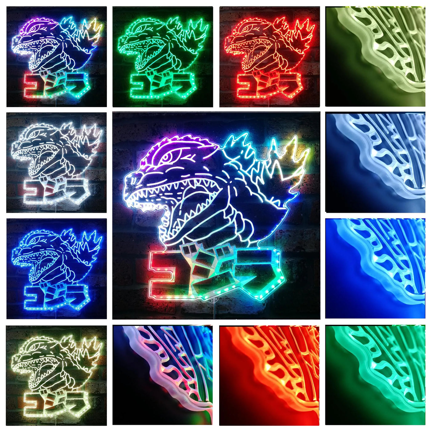 Godzilla Japanese RGB LED Sign