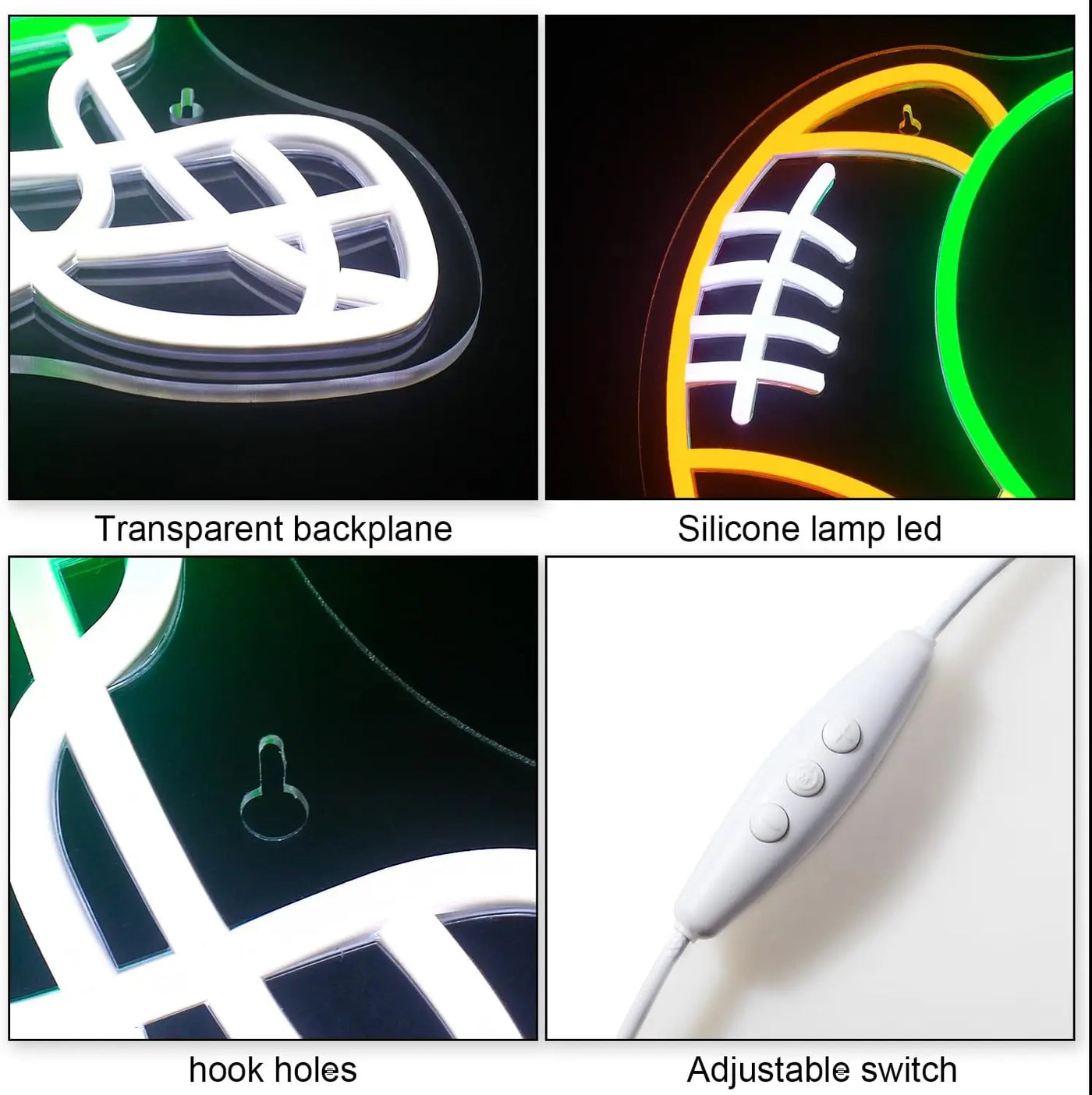 Illumi Football & Green Helmet Neon LED Sign