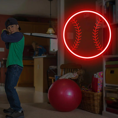 Illumi Red Baseball Neon LED Sign