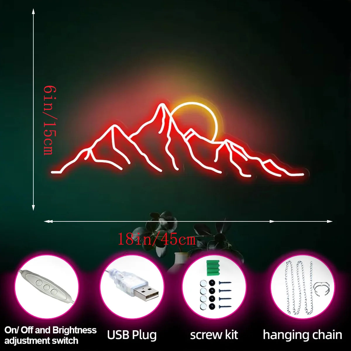 Illumi Mountain Neon LED Sign