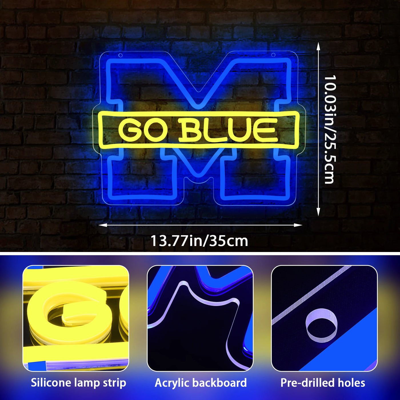 Illumi Michigan Wolverines Go Blue Neon LED Sign