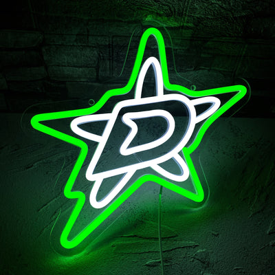 Illumi Dallas Stars Green LED Neon Sign