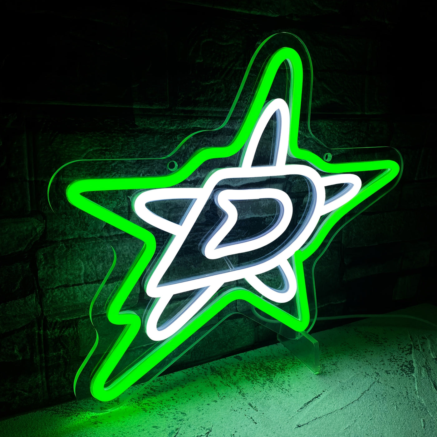 Illumi Dallas Stars Green LED Neon Sign